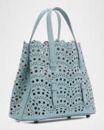 Image 4 of 6: ALAIA Mina 20 Tote Bag in Vienne Wave Perforated Leather