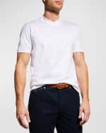 Image 3 of 6: Brunello Cucinelli Men's Basic-Fit V-Neck T-Shirt