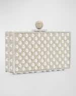 Image 4 of 6: Sophia Webster Clara Crystal Embellished Box Clutch Bag