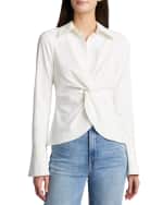 Image 2 of 6: Cinq a Sept McKenna Long-Sleeve Collared Top