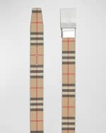Image 4 of 5: Burberry Men's Signature Check Belt w/ Plaque
