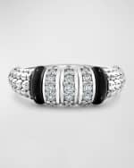 Image 4 of 5: LAGOS Black Caviar Small 3-Link Diamond Ring