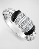 Image 1 of 5: LAGOS Black Caviar Small 3-Link Diamond Ring