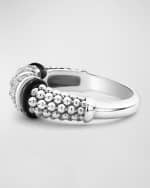 Image 5 of 5: LAGOS Black Caviar Small 3-Link Diamond Ring