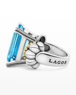 Image 4 of 4: LAGOS Glacier 20x15mm Blue Topaz Two-Tone Ring