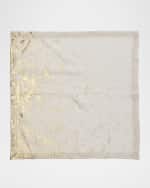 Image 4 of 4: Kim Seybert Metafoil Napkin, White/Gold