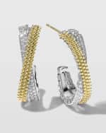 Image 1 of 5: LAGOS Caviar Lux Two-Tone X Diamond Earrings