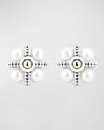 Image 4 of 5: LAGOS Luna Pearl Two-Tone Stud Earrings