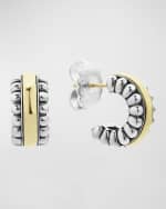 Image 1 of 5: LAGOS Signature Caviar Two-Tone Small Hoop Earrings