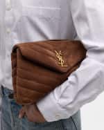 Image 3 of 6: Saint Laurent Loulou Small YSL Shoulder Bag in Quilted Suede