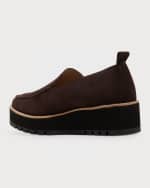 Image 3 of 4: Eileen Fisher Ells Suede Lug-Sole Loafers