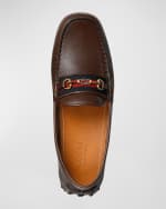 Image 5 of 5: Gucci Men's Ayrton GG-Bit Leather Drivers