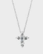 Image 1 of 2: Roberto Coin 18K White Gold Diamond Large Baby Cross Necklace