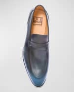 Image 2 of 4: Ike Behar Men's Mannoir Leather Loafers