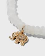 Image 4 of 4: Sydney Evan Rainbow Moonstone Bracelet with Diamond Elephant Charm