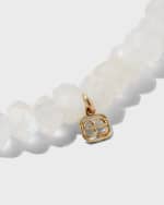 Image 3 of 4: Sydney Evan Rainbow Moonstone Bracelet with Diamond Elephant Charm