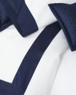 Image 1 of 3: Ralph Lauren Home Organic Sateen Border Queen Flat Sheet