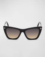 Image 2 of 3: TOM FORD Poppy Acetate Cat-Eye Sunglasses