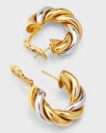 Image 3 of 5: Hays Worthington 18K Tricolor Hoop Earrings