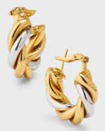 Image 1 of 5: Hays Worthington 18K Tricolor Hoop Earrings