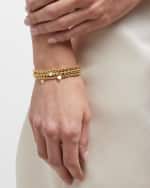 Image 2 of 5: Zoe Lev Jewelry Gold-Fill Bead Bracelet Stack, Set of 3
