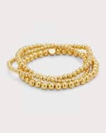 Image 1 of 5: Zoe Lev Jewelry Gold-Fill Bead Bracelet Stack, Set of 3