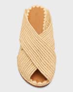 Image 5 of 5: Carrie Forbes Arielle Woven Raffia Crisscross Sandals