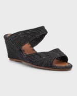 Image 4 of 5: Carrie Forbes Houcine Raffia Wedge Sandals