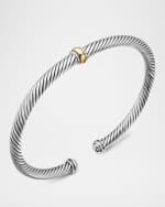 Image 4 of 4: David Yurman Cable Station Bracelet in Silver with 18K Gold, 4mm