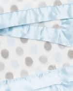 Image 2 of 2: Little Giraffe Luxe Dot Printed Plush Baby Blanket