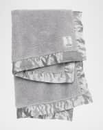 Image 1 of 2: Little Giraffe Chenille Solid Plush Baby Blanket w/ Satin Border