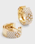 Image 4 of 5: Roberto Coin Love in Verona 18k Yellow Gold Diamond Huggie Earrings