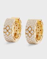 Image 1 of 5: Roberto Coin Love in Verona 18k Yellow Gold Diamond Huggie Earrings