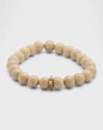 Image 1 of 5: Sydney Evan 8mm Cream Jasper Spike Spacer Stretch Bracelet