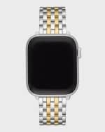 Image 1 of 5: MICHELE 7-Link Stainless Steel Bracelet for Apple Watch, Gold/Silver