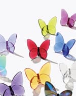 Image 4 of 5: Baccarat 2.5" Lucky Crystal Peony Pink Butterfly