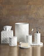 Image 2 of 3: Kassatex Cane Embossed Porcelain Cotton Jar