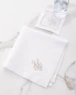 Image 3 of 3: Boutross Imports Initial Monogram Cocktail Napkins, Set of 6