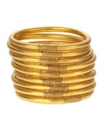 Image 6 of 6: BuDhaGirl Rose Gold All-Weather Bangles, Size S-L, Set of 9