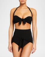 Image 6 of 7: Norma Kamali Tie-Front Bra Bikini Top