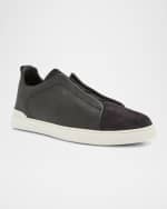 Image 5 of 6: ZEGNA Men's Triple Stitch Leather and Suede Sneakers