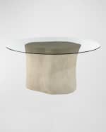 Image 2 of 2: The Phillips Collection Log Glass-Top Outdoor Dining Table