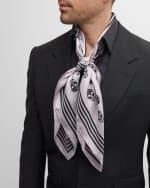 Image 3 of 3: Alexander McQueen Men's Biker Square Skulls Scarf