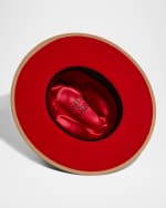 Image 3 of 3: Keith James Men's Queen Red-Brim Wool Fedora Hat