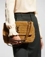 Image 5 of 5: Saint Laurent Niki Medium Flap YSL Shoulder Bag in Raffia
