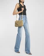 Image 2 of 6: Saint Laurent College Medium Flap YSL Shoulder Bag in Quilted Suede