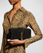 Image 5 of 5: Saint Laurent Kate 99 YSL Tassel Shoulder Bag in Raffia