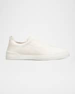 Image 1 of 6: ZEGNA Men's Triple Stitch Deerskin Leather Sneakers
