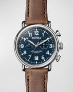 Image 1 of 4: Shinola Men's 41mm Runwell 2-Eye Chrono Leather Watch