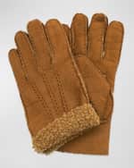 Image 2 of 2: Portolano Men's Curly Shearling Gloves